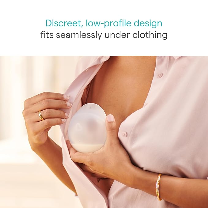 Munchkin Breast Milk Collector Cups with Storage Plug, Food Grade Silicone, BPA Free, 1.5 Ounces Each - Discreet & Comfortable, Leak Free, Breastfeeding Essential for Postpartum Moms, 2 Pack