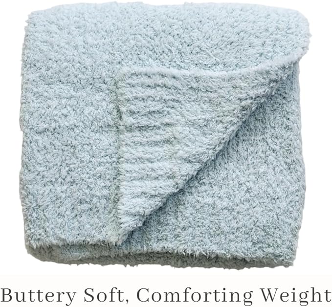 SARANONI Bamboni Luxury Baby Blanket | Cozy & Soft Plush Receiving Blankets | Perfect for Girls & Infant Baby Boy Blankets | Sky Blue - 30” x 40"