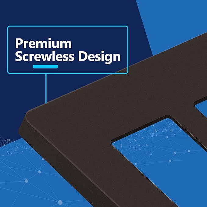 LIDER Matte Finish Decorator Switch Cover, Screwless Wall Plate, Mid-Size 2-Gang 4.88" x 4.92", Unbreakable Polycarbonate Thermoplastic, UL Listed, LSWP-32M-BR, Brown