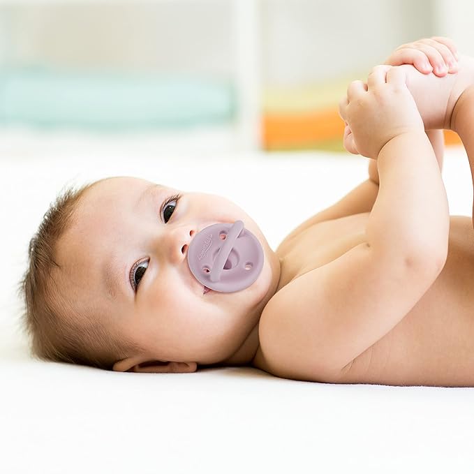 Sweet Child Pacifiers 0-18 Months, Set of 6 Ultra-Light Silicone Binkies with Collapsible Handle & 3 Air Holes for Added Safety, Best Newborn Pacifiers for Baby Boys Or Girls