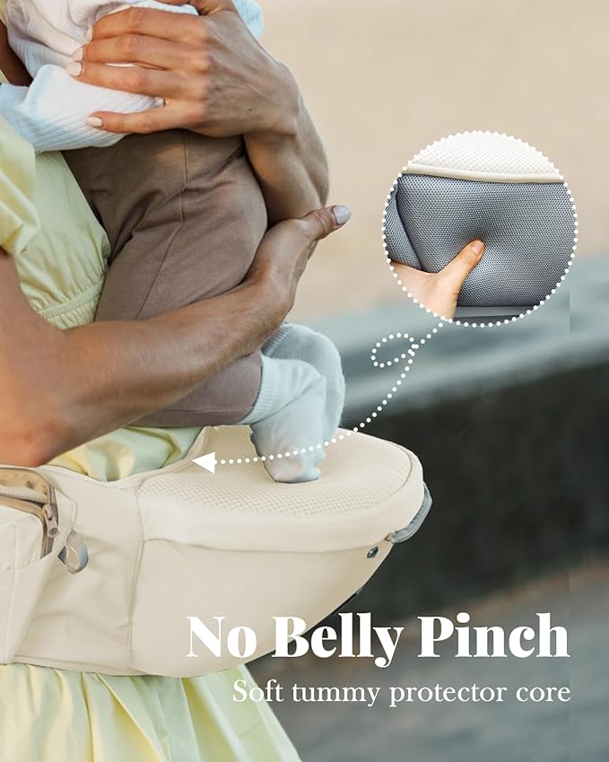 MOMTORY Baby Carrier, Baby Holder Carrier Newborn to Toddler - Ergonomic, Cozy and Breathable Baby Carrier with Hip seat for 7-50lbs