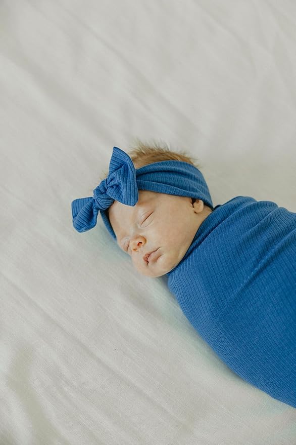 Copper Pearl Baby Swaddle Blanket - Premium Knit Baby Blanket, Large Soft Stretchy Receiving Blankets for Baby Boy and Girl, Swaddles for Newborn, Infant, and Toddler (Indigo)