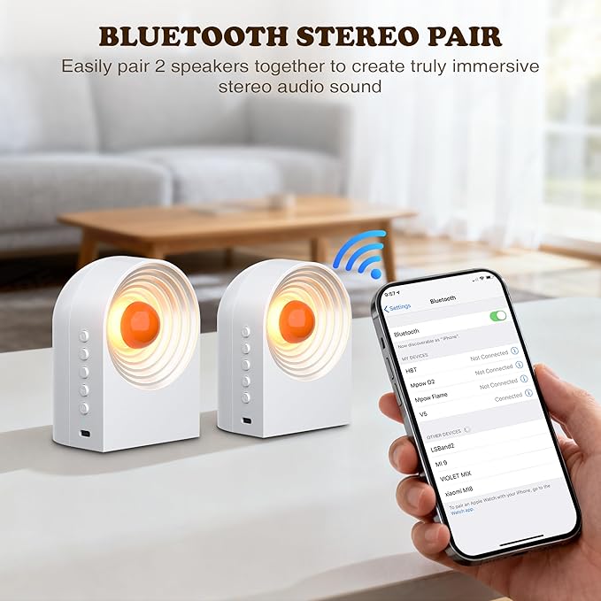 UNEEDE White Noise Sound Machine with Bluetooth Functionality, Night Light, Portable Bluetooth Speaker with Noise Canceling for Office & Sleeping, Meditation, Gathering (White)