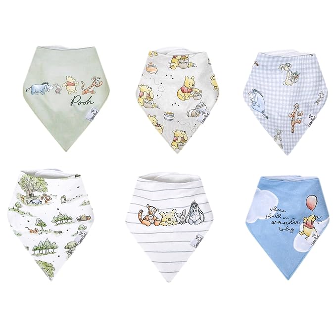 Copper Pearl Baby Bandana Drool Bibs for Drooling and Teething 6 Pack Gift Set Winnie The Pooh
