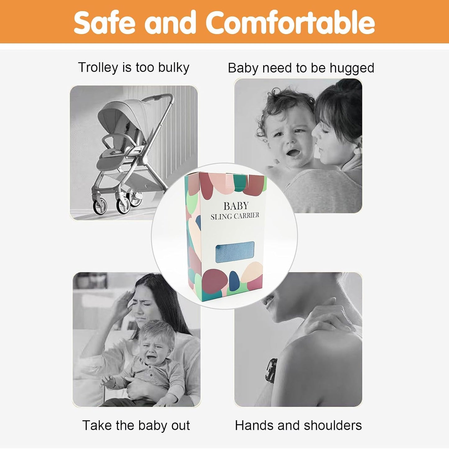 Baby Sling Carrier,Toddler Carrier,Upgraded 2025 Baby Sling with 4 Adjustable Straps(10-30lbs),Lightweight,Portable and One Size Fits All(Blacksail)