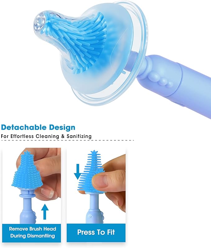 Travel Baby Bottle Cleaning Kit, Including Pacifier Cleaner and Straw Brush, Detachable Head for Easy Cleaning, Baby Travel Essential