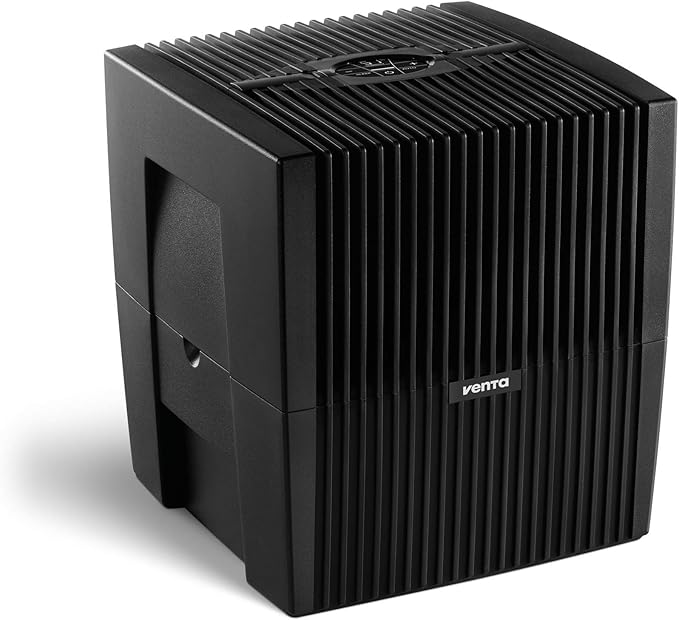 Venta LW25 Comfort Plus Humidifier in Black - Filter-Free Evaporative Humidifier for Spaces up to 485 ft²