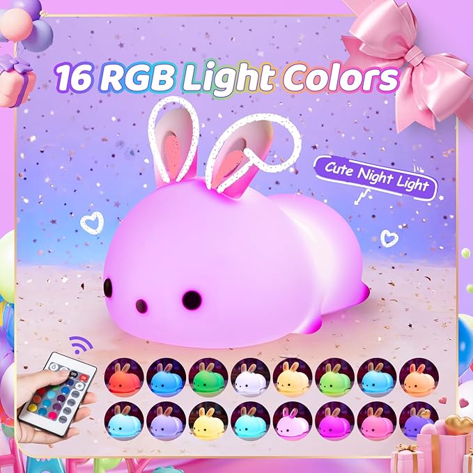 One Fire Cute Night Light, Remote+16 Colors Teen Girl Gifts for Girls, TAP for Fun Teen Girl Stuff Anime Stuff, Cute Things for Girls