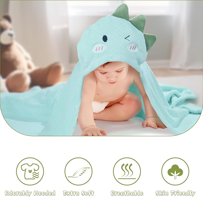 Toddler Towels with Hood for 0-5 Years, 2-Pack Toddler Bath Towel 50"x32" Large Size Baby Bath Towel for Girl Boy, Soft Absorbent Kids Towels with Animal Hooded, Baby Bath & Hooded