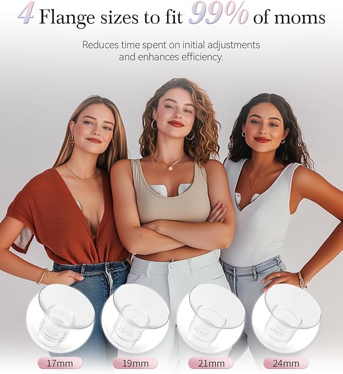 KISSBOBO ABP-1508 Hands Free Breast Pump Wearable with Storage Bag, Wearable Breastfeeding Pump Strong Suction, Low Noise, 3 Modes 9 Levels, with 21/24mm Insert/Flange, 2 Pack (White)