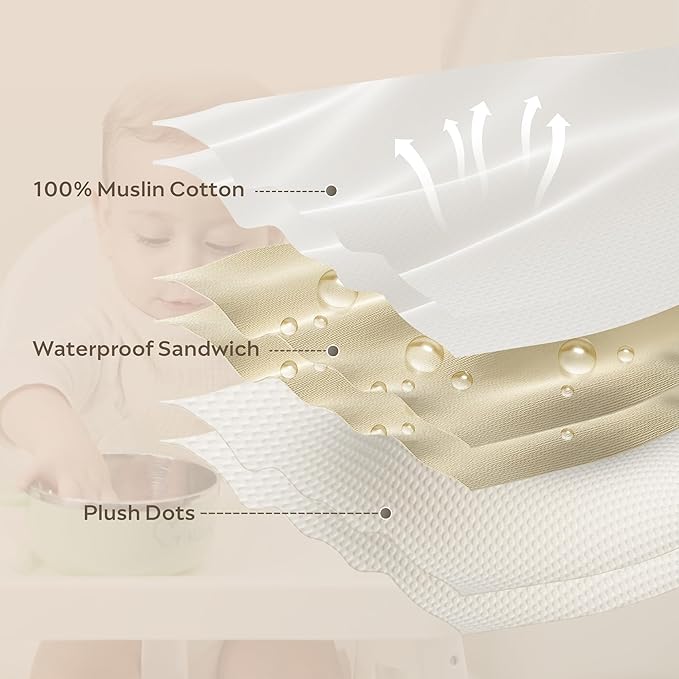 JELLYMONI 8 Pack Muslin Drool Bibs for Babies - Soft Adjustable Bandana Bib with Snaps, Absorbent Unisex Teething Bib for Newborn Girls & Boys