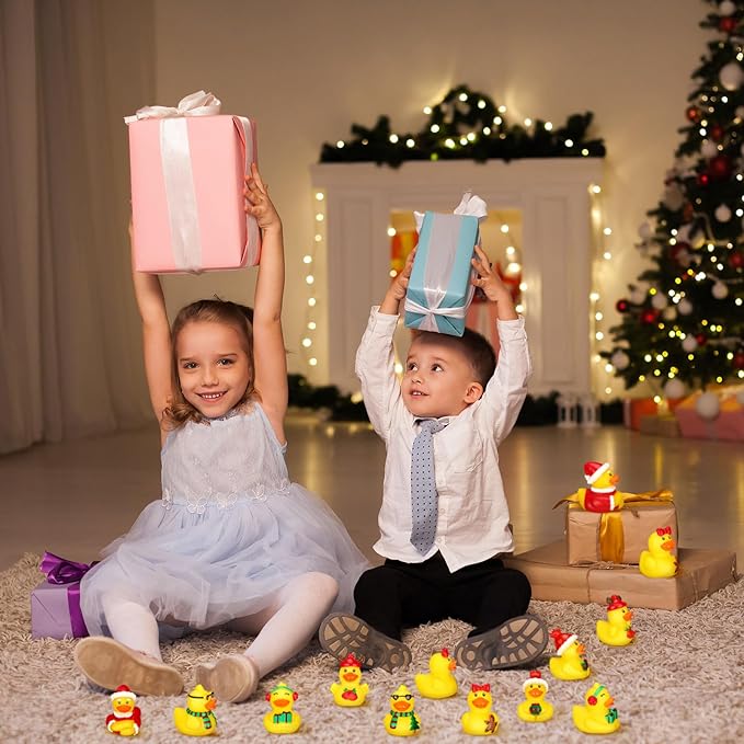 Honoson 36 Pcs Rubber Duck in Bulk Mini Toy Rubber Duck for Bath Birthday Gifts Shower Party Favors Decoration(Holiday)