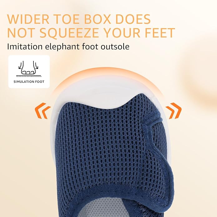 Baby Boys Girls First Walking Shoes Wide Toe Box Infant Sneakers Lightweight Breathable Slip On Barefoot Shoes