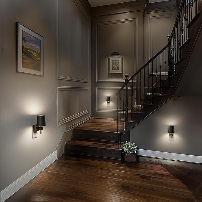 Night Light, Dimmable Night Lights Plug into Wall, Dusk to Dawn Sensor, Daylight White 5000K, 0-100LM, Plug in NightLight, Vintage Night Light Compact for Hallway Bedroom Stairway