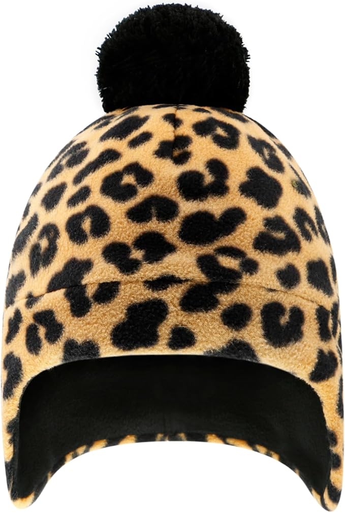 Duoyeree Kids Beanie Hat for Boys Girls Pom-pom Kint Hats Cozy Lining Winter Skull Cap