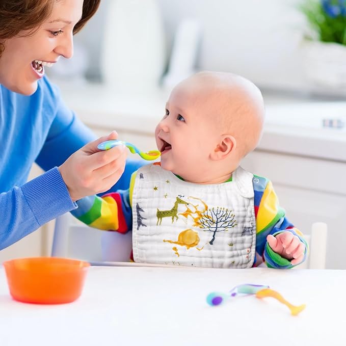 Zainpe 20Pcs Snap Muslin Cotton Baby Bibs Soft Absorbent Adjustable Burp Cloths for Newborns Drooling Feeding Teething Eating