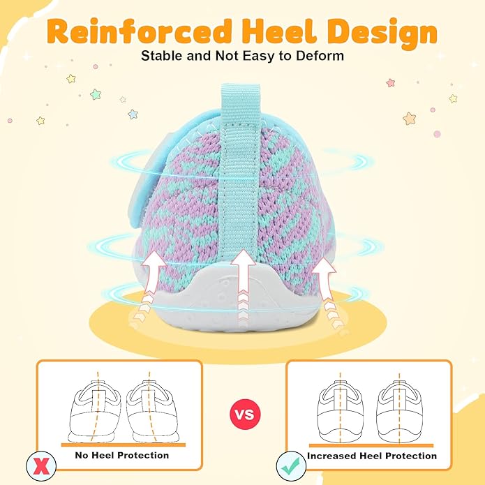 FEETCITY Baby First Walking Shoes Wide Baby Shoes Infant Sneakers Newborn Crib Shoe Barefoot Lightweight Slip On Shoe