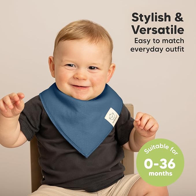 KeaBabies 10-Pack Organic Baby Bandana Bibs for Girls - Super Absorbent Triangle Baby Bibs for Drooling and Teething Infant, 100% Cotton Extra Soft for Newborn, Infant 0-36 Months (Brave)