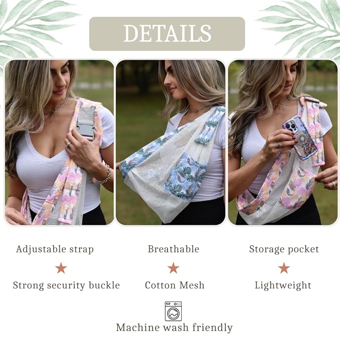 Baby to Toddler Sling Carrier, Toddler Carrier 25-60 lbs – Baby Travel Essential, Adjustable Mesh Sling with Secure Safety Buckle & Comfortable Hip Sling with One Hand Support – Tropical Pink
