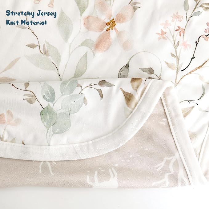 GRSSDER Baby Swaddle Blankets 2 Pack, Super Soft Jersey Knit Baby Quilt Blankets for Baby Girls, Double Layer Receiving Blankets 34 x 44 Inches Extra Large for Swaddling, Pink Flowers Season