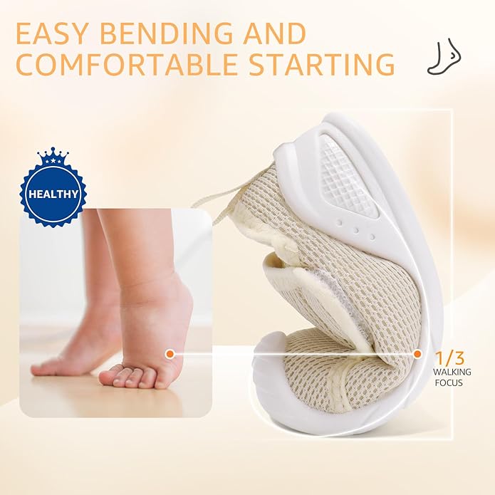 Baby Boys Girls First Walking Shoes Wide Toe Box Infant Sneakers Lightweight Breathable Slip On Barefoot Shoes