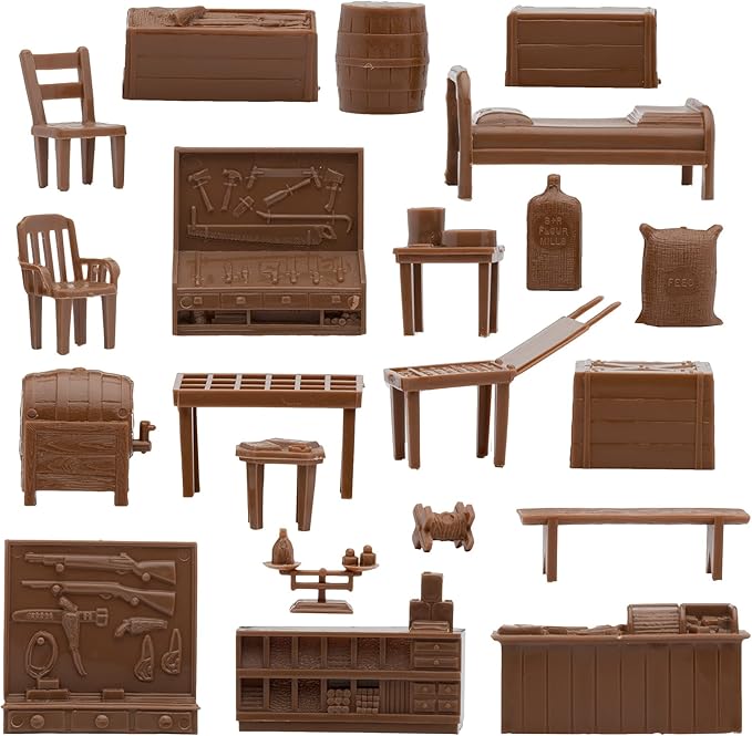 BMC Classic Marx Military Base Camp - 44pc Plastic Army Men Playset Accessories