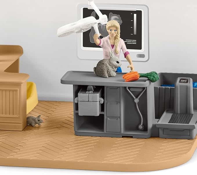 Schleich Farm World - 43 PC Veterinarian Set for Kids - Pet Veterinary Playset has Office, Vet Figurine, Horse, Dog, Cat Animal Toy and Accessories - Educational Toys for Children and Toddlers Ages 3+