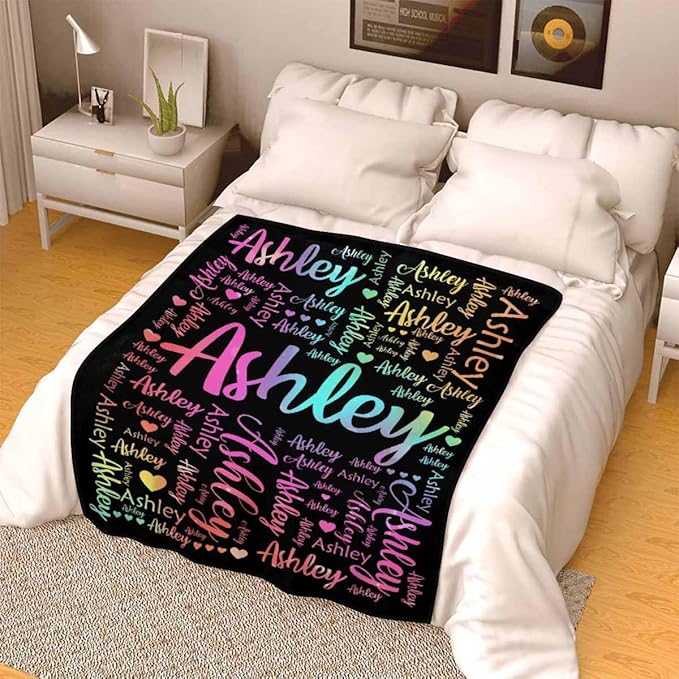 Artsadd Personalized Baby Blankets for Boys Girls Custom Throw Blanket with Name for Best Friends Customized Girl's Blanket for Infant Newborn Toddler Daughter Son Christmas Birthday Graduation