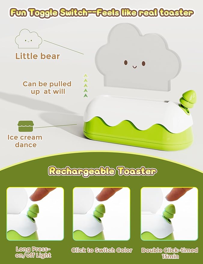 L LOHAS LED Cute Desk Decor Cloud Lamp Night Light for Kids, Kawaii Sleep Light, Rechargeable 7 Colors Lamp, Room Decor, Gifts Ideas for Baby Kids Girls Teens Teenages