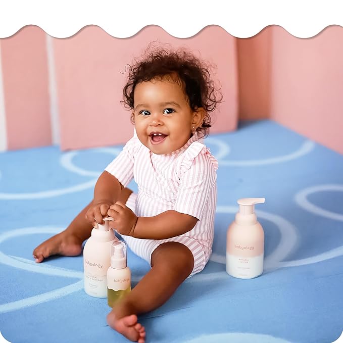 Babyology - 100% Edible Ingredients - Organic Baby Lotion - Clinically Tested - Calming & Rich Moisture for Sensitive Skin - Daily Care - Non-scented (12 Fl Oz (Pack of 2))