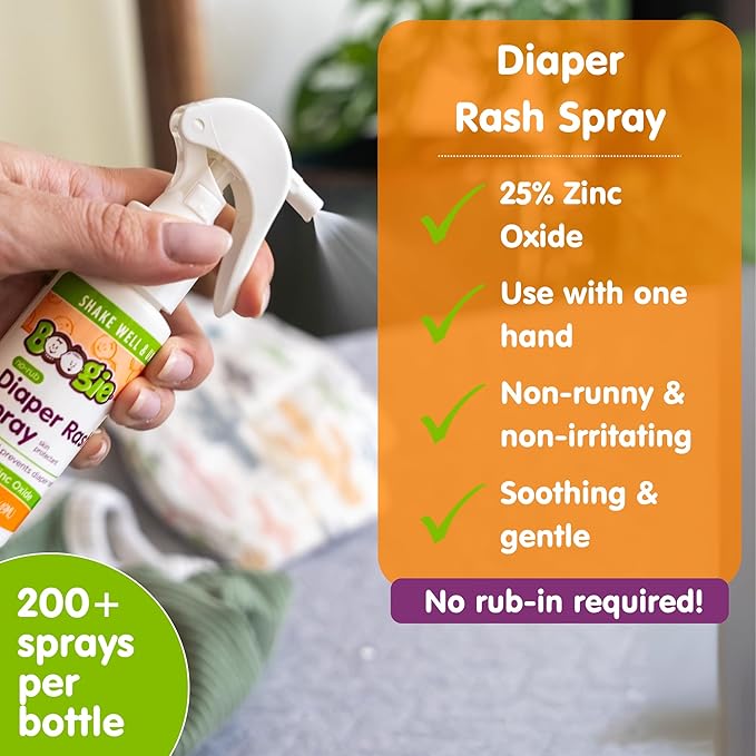 Boogie Maximum Strength Diaper Rash Bundle, Extra Strength Paste in Applicator Tube, 4 oz. + Diaper Rash Cream Spray, 1.7 oz.
