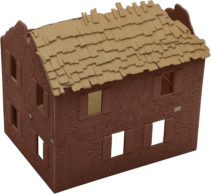 BMC WW2 Bombed French Farm House - Plastic Army Men Playset Accessory