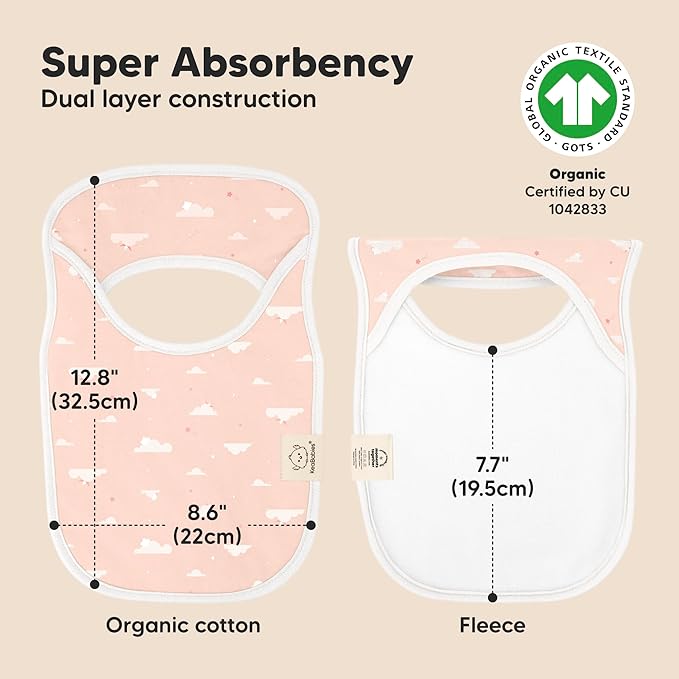 8-Pack Baby Bibs for Boys, Girls - Pullover Bibs for Drooling Teething Baby Girl & Boy Toddler, Newborn, Soft & Absorbent, Cute Colors, Large Torso Coverage Keep Infant Clean & Dry (Dreamers)