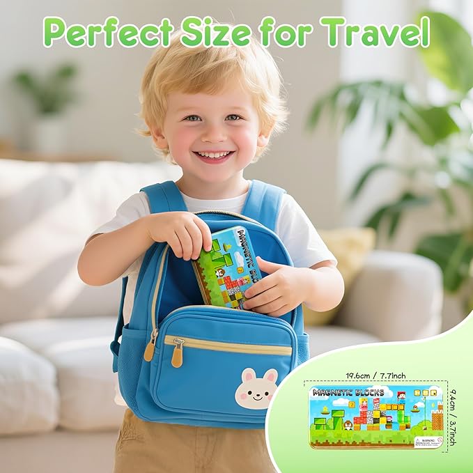 CS COSDDI Magnetic Building Blocks 35PCS, Magnet Cubes Montessori Stacking Toys for Toddlers, Toys for 3-6 Olds Girls Make Your Own Night Light Birthday for Kids