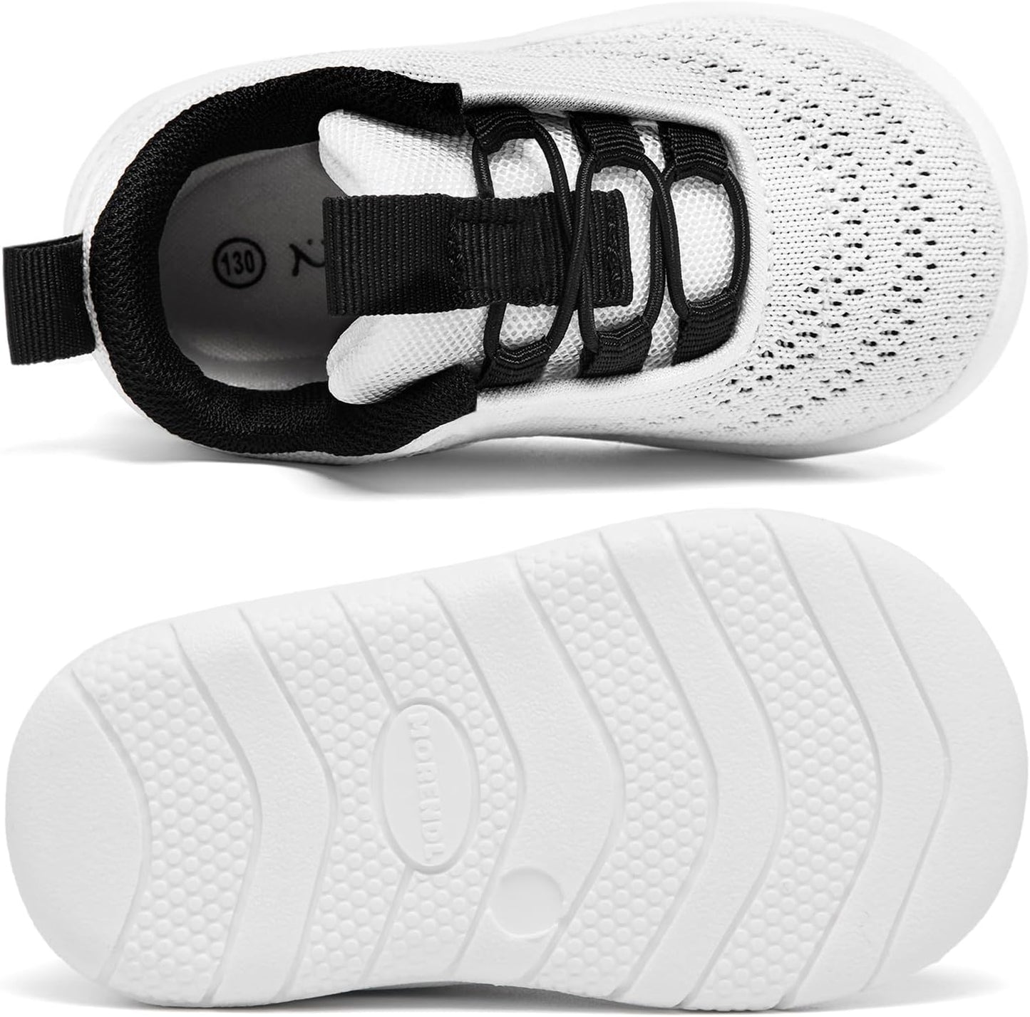 MORENDL Toddler Slip On Sneakers Baby Walking Shoes Non-Slip Breathable Unisex Pink Mesh Lace-Up Athletic Sneakers Infant Running Shoes