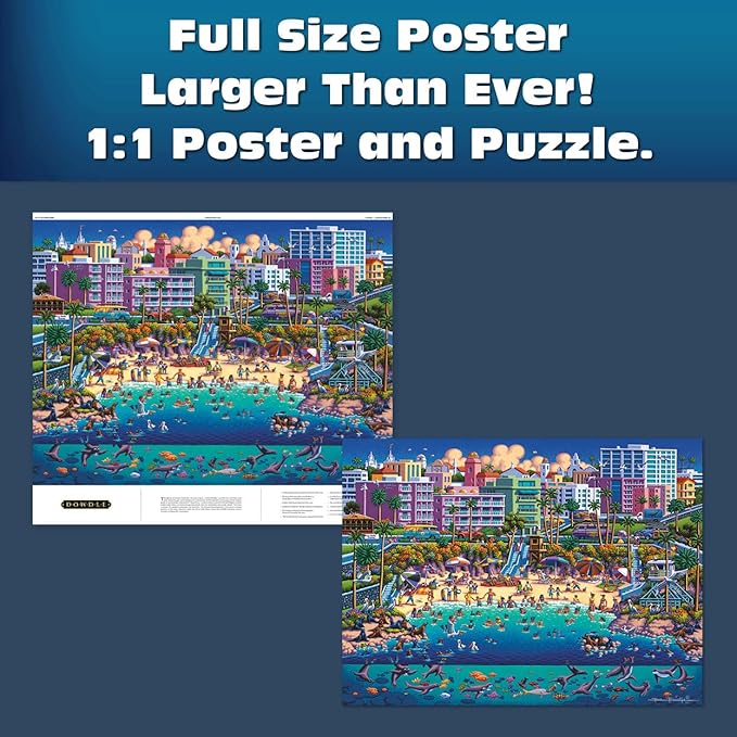 Buffalo Games - Sapphire Select - Eric Dowdle - La Jolla Cove - 1000 Piece Jigsaw Puzzle – Challenging & Fun – Blue Core Puzzle Board – Giftable Display Box - Full Size Poster Included