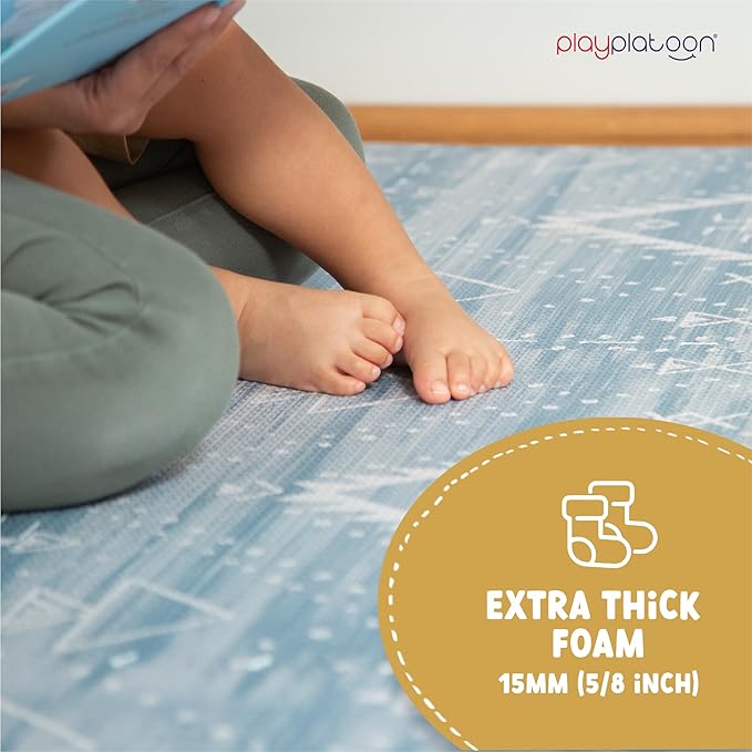 Play Platoon Non-Toxic Large Kids Play Mats for Floor, 9 Tiles, 72 x 72 inch - Extra-Thick Foam Tiles, 24 x 24 inch Puzzle Mats, Neutral Playmat for Toddlers & Childrens Playroom - Saguaro Print
