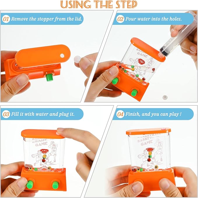 Sumind 10 Pieces Handheld Water Game for Kids Mini Water Ring Toss and Basketball Hoop Toy 90s Retro Mini Games for Goodie Bags Stuffers Birthday Return Gifts Classroom Rewards(Fresh Style)