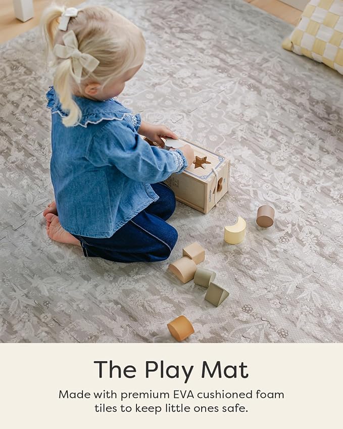 House of Noa Baby Play Mat – 4x8 Emile Grey – Set of 8 Tiles – Cushioned EVA Foam Play Mat for Floor, Soft Interlocking Baby Crawling Mats for Hard Floors