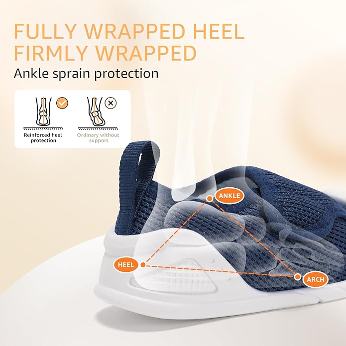 Baby Boys Girls First Walking Shoes Wide Toe Box Infant Sneakers Lightweight Breathable Slip On Barefoot Shoes