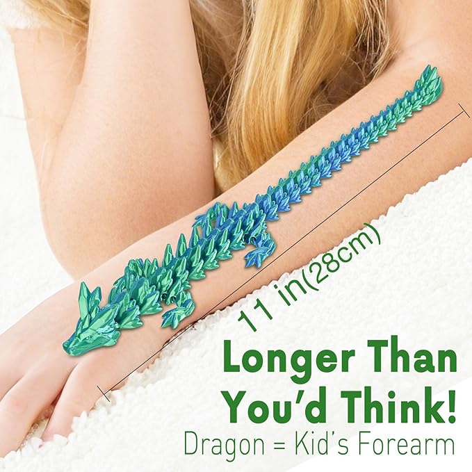 Small Dragon Eggs with Dragon Inside, 3D Printed Surprise Funny Gifts for Kids, Articulated Dragon Fidget Toys for Adults, Executive Desk Toys Office Room Décor (Sky Blue Ombre)