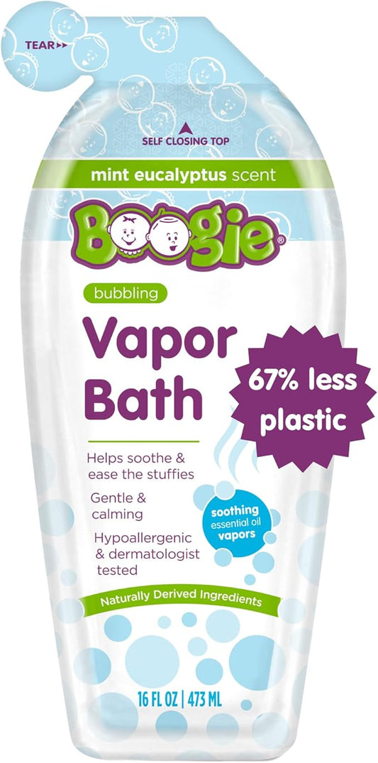 Boogie Kids Botanical Bubble Bath, Soothing Vapor, Made with Plant Extracts, Natural Essential Oils, Mint Eucalyptus, 16 oz (Pack of 1)
