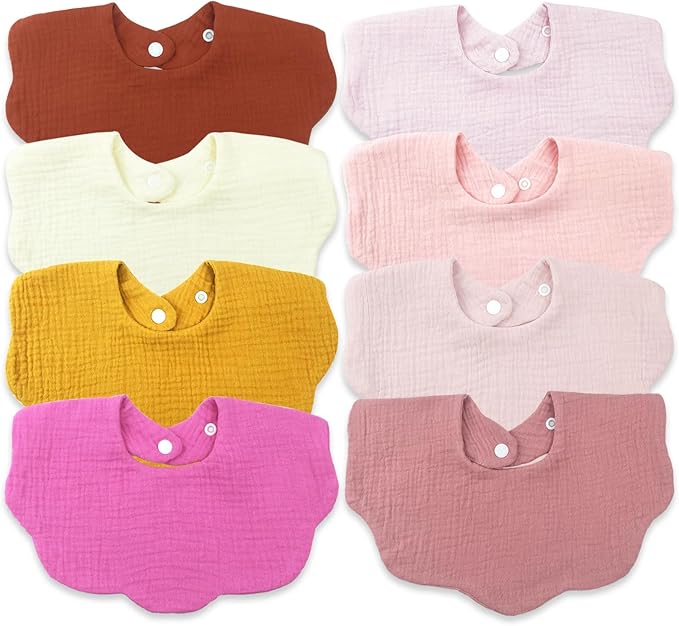 Muslin Baby Bibs for Drooling and Teething Newborn Drool Bibs for Baby Girl Boy