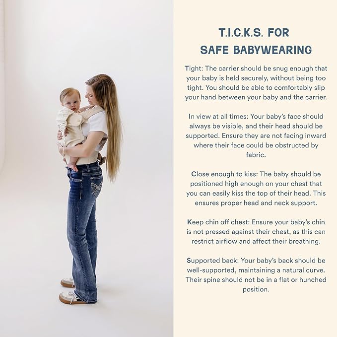 Ava & Oliver Essential Baby Carrier – Ergonomic, Hip-Healthy Soft Structured Carrier for Infants & Toddlers (7–35lbs) - Front and Back Carry, Breathable Fabric, Stylish & Lightweight (Vanilla)