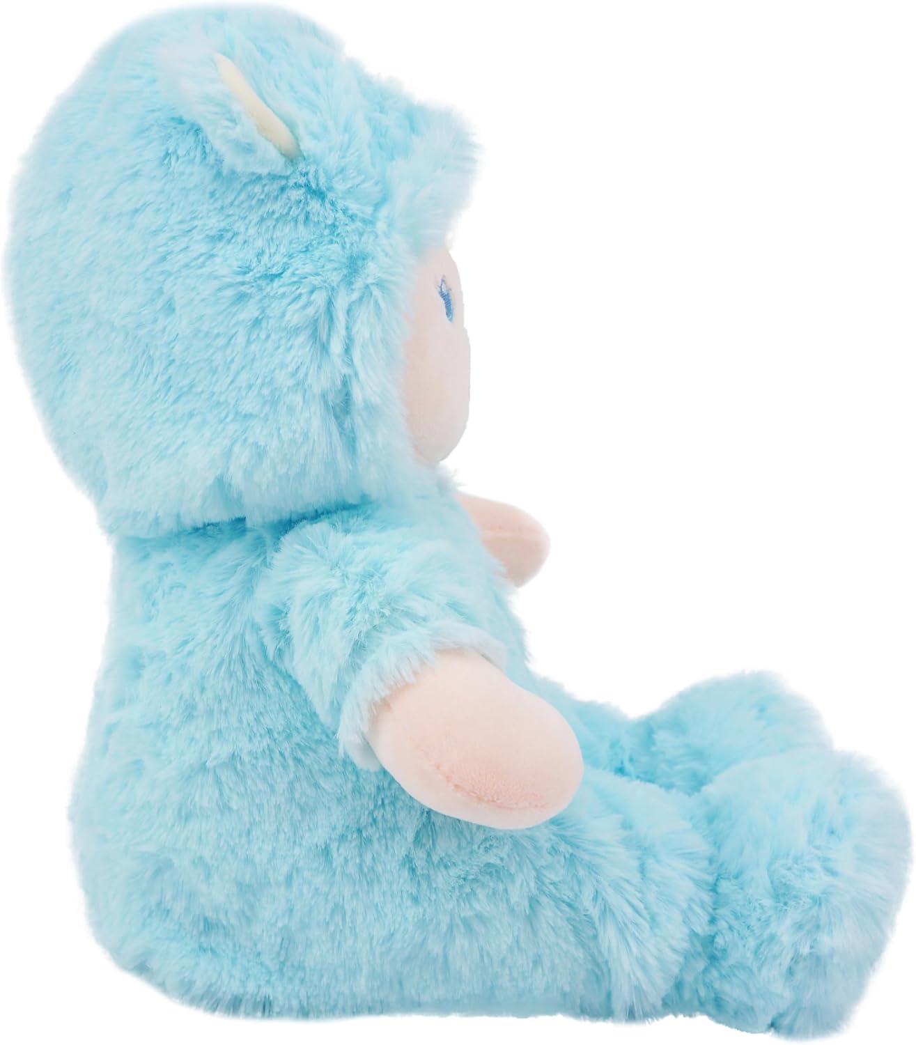 June Garden 12" Sweet Dolly Fuzzy - Stuffed Ultra Soft Baby Bear Doll for Birth and Up - Removable Blue Outfit