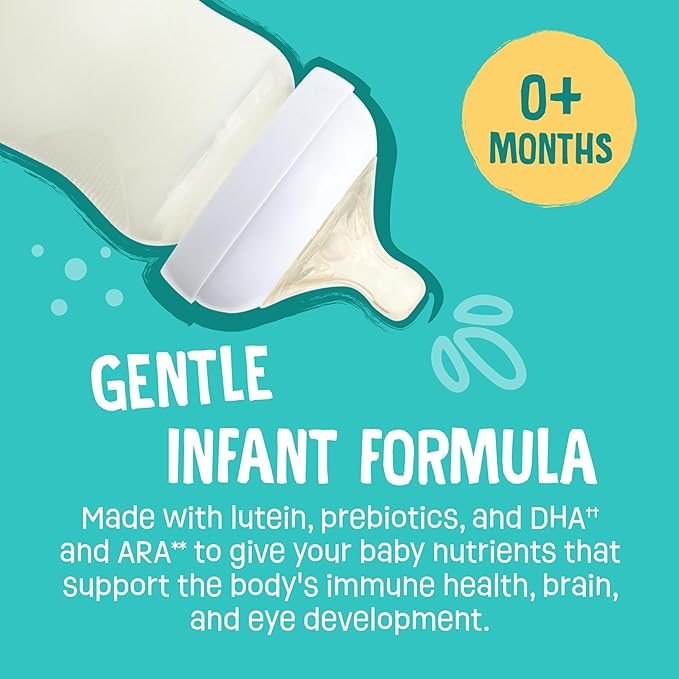 Earth's Best Organic Baby Formula, Gentle Infant Formula for 0-12 Months, Milk-Based Powder with Iron, Omega-3 DHA & Omega-6 ARA, 21 Ounce Container