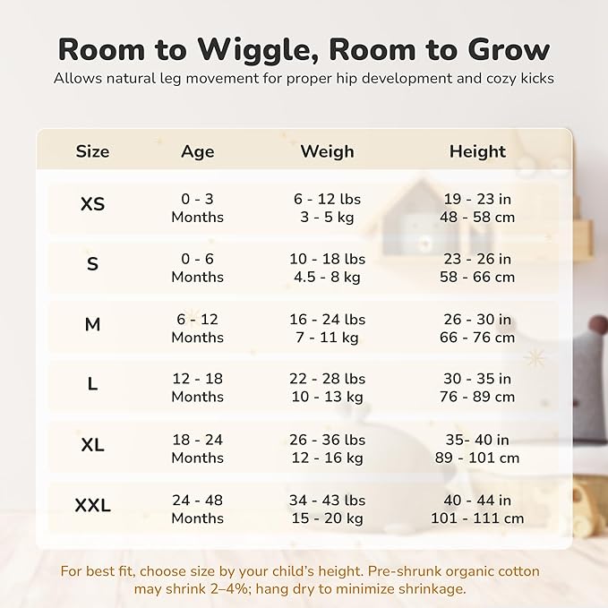 Baby Sleep Sack 1.0 TOG, Organic Cotton Baby Wearable Blanket with Two-Way Zipper, Swaddle Transition Baby Sleeping Bag, All-Season Sleep Sack for Newborn Infant Toddler Boy Girl, 2-Pack, 0-6 Month