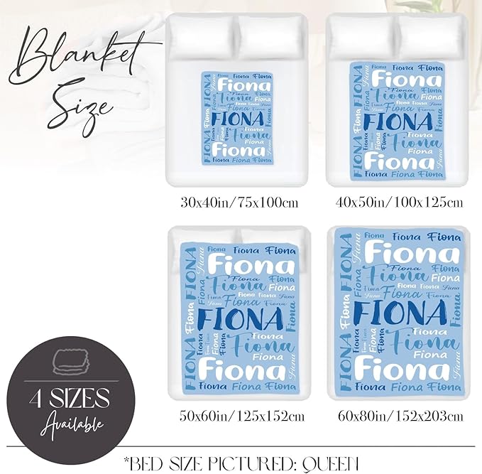 Personalized Custom Baby Blanket with Name for Girls Boys Kids Customized Flannel Blanket for Bed Nursery Room Baby Stroller