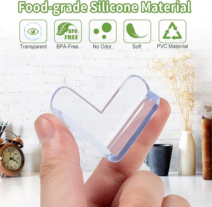 12 Pack Corner Protector for Baby: Baby Proofing Safety Corner Clear Furniture Tablet Corner Protection| Protectors Guards, Baby Proof Bumper & Cushion to Cover Sharp Furniture & Table Edges(L Shape)