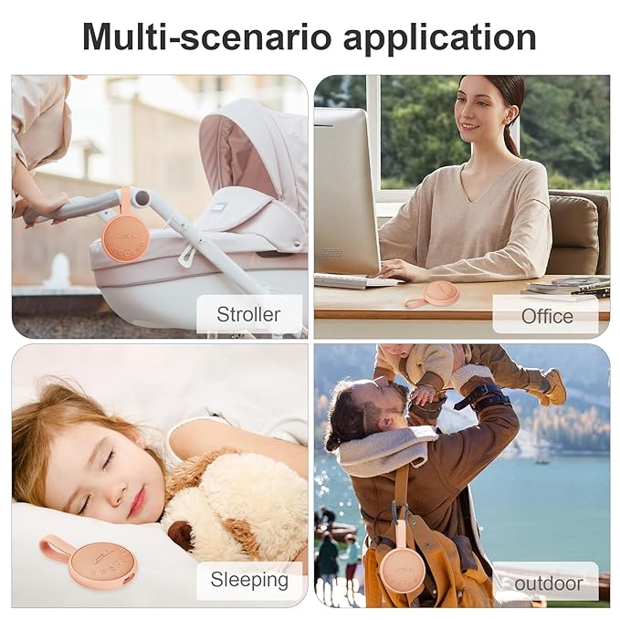 White Noise Sound Machine for Sleeping Adults & Baby, Portable Noise Machine with 24 Soothing Sounds, Bluetooth 5.1, Battery Powered, 3 Timer Settings, Memory Function for Home, Office, Travel(Orange)